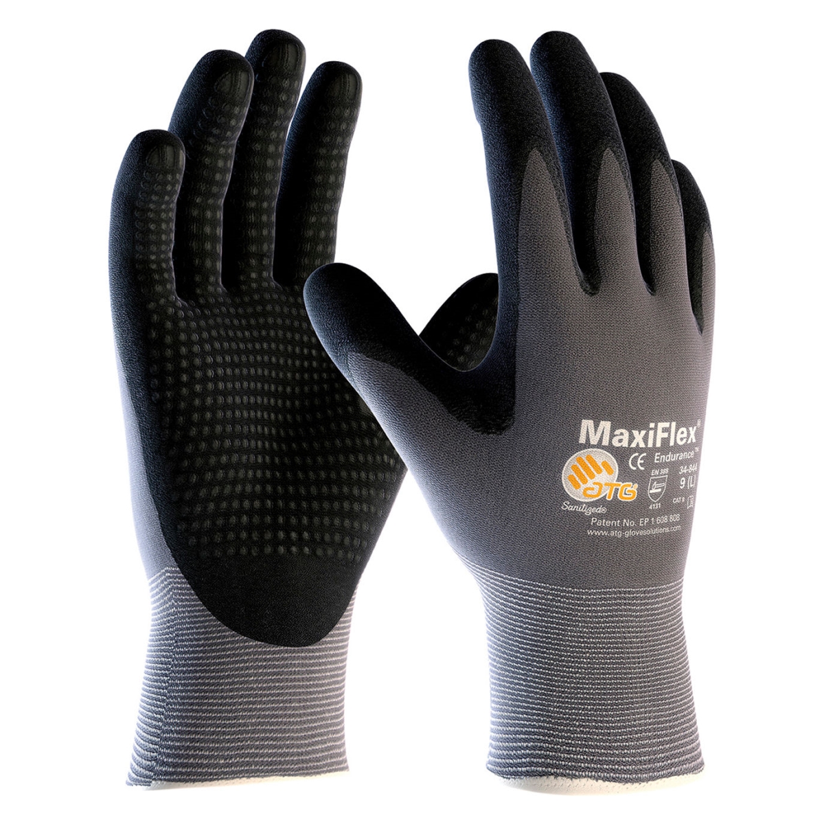B677052 Endurance Nitrile Dotted Palm Micro-Foam Gloves, Black - Extra Small - 12 Pair