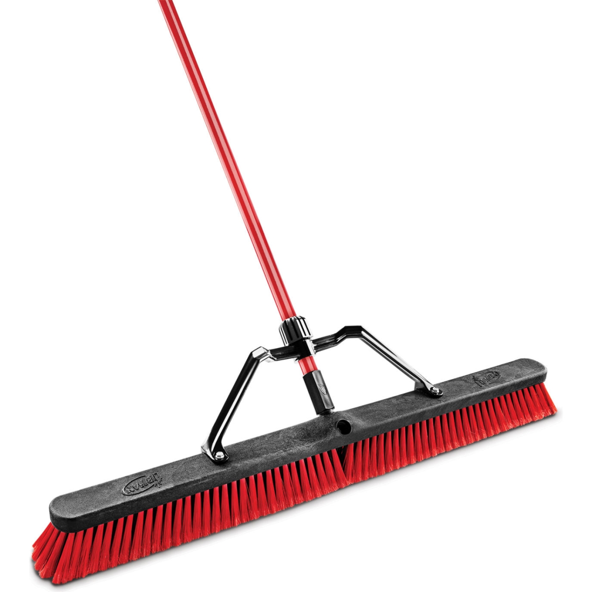 B1798013 36 in. Commercial Multi-Sweep Push Broom with Handle & Brace, Red