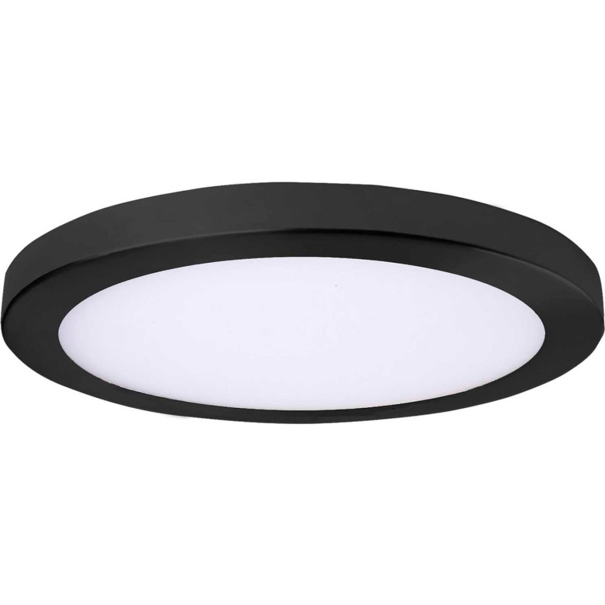 B2679403 15 in. Round Platter LED Flush Mount Light with 40W 120V 3000K, Black
