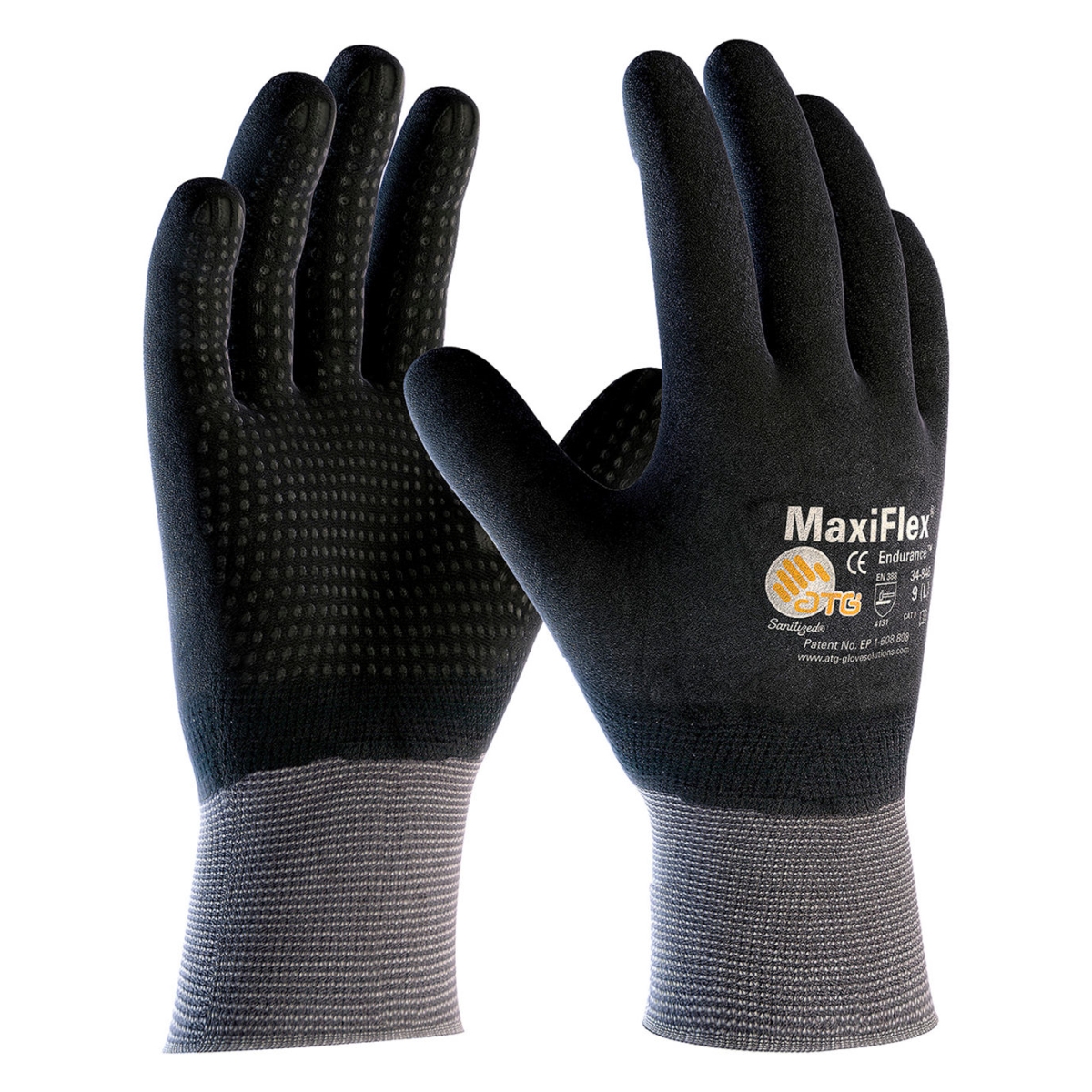 B676858 Endurance Nitrile Coated Gloves, Black - Extra Large - 12 Pair