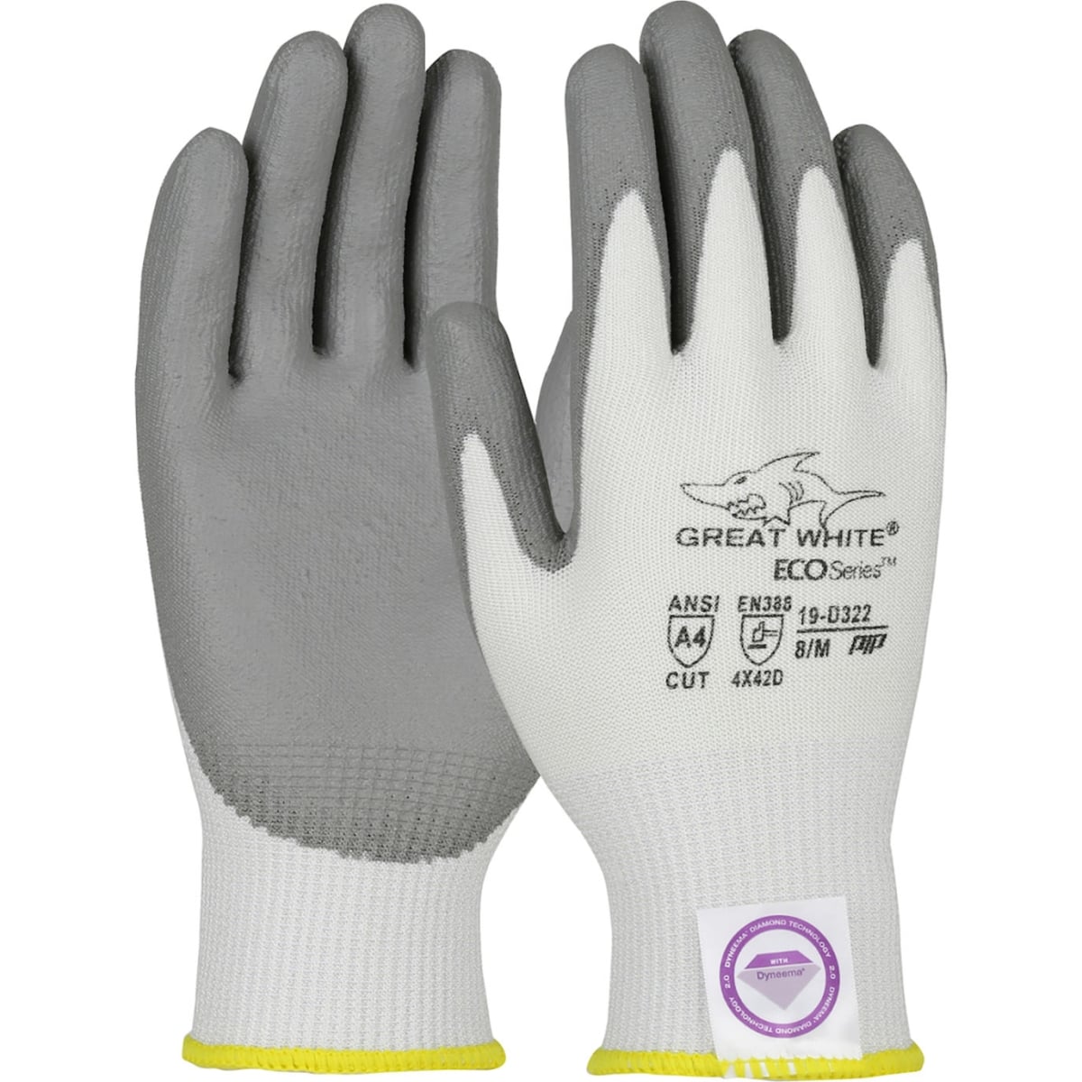 B2274158 PU Coated 3GX Dyneema Diamond Blended Gloves, Great White - Small