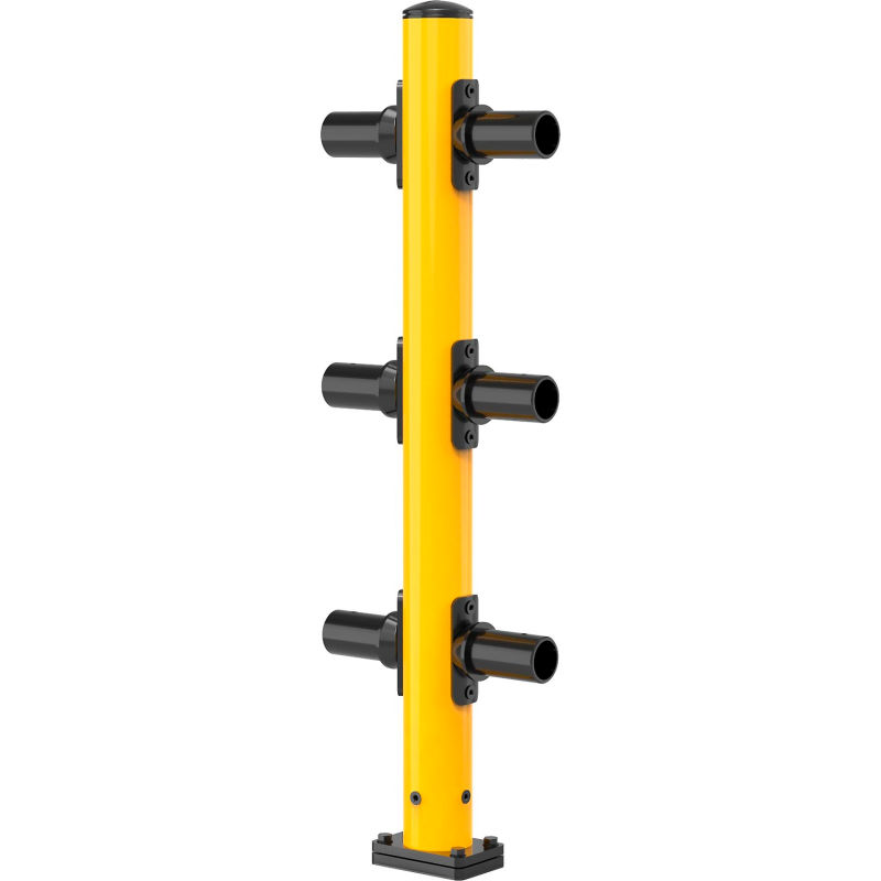 Global Industrial B3232876 42 ft. Pedestrian Plastic Guard Rail Middle Post, Yellow