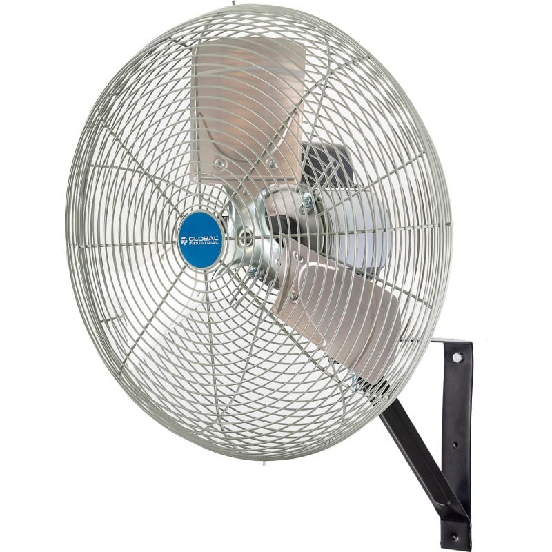 Global Industrial B3220143 20 in. High-Temperature Wall Mount Fan with 6100 CFM 140F 115V - Gray