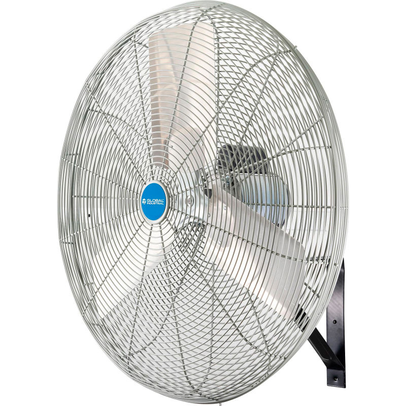 Global Industrial B3220141 30 in. High-Temperature Wall Mount Fan with 9900 CFM 140F 115V - Gray