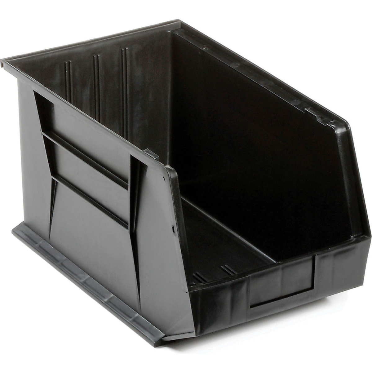 550117BK Plastic Hang & Stack Bin, Black - 16 x 11 x 8 in.