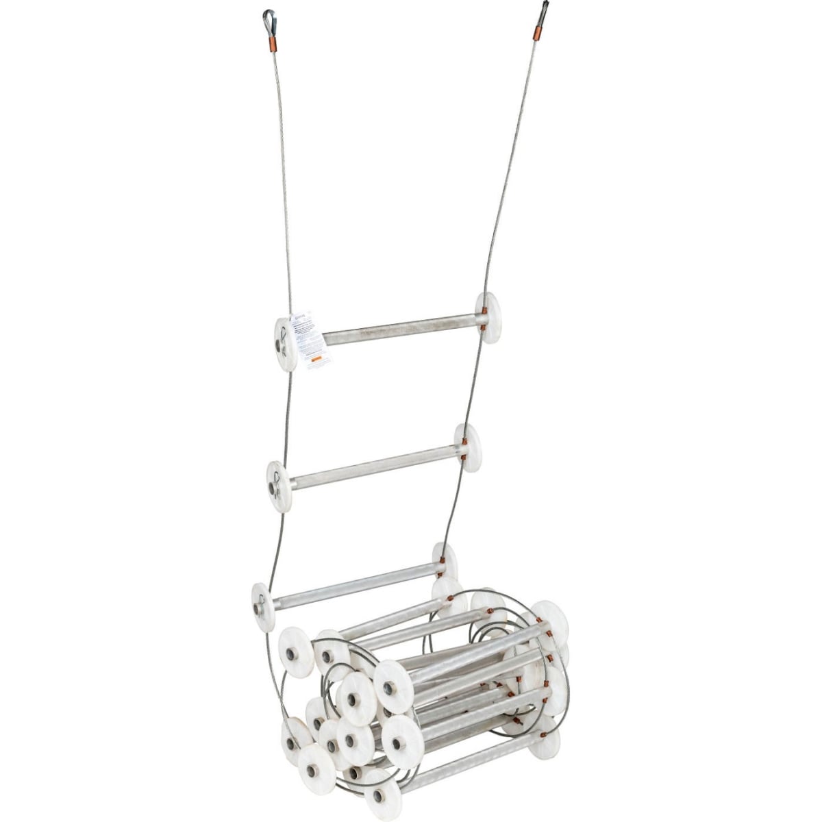 B2382743 20 ft. Clear Zinc Guardian Rapid Deployment Rescue Ladder with OSHA Compliant, Aluminum-Steel & Polyester-Nylon