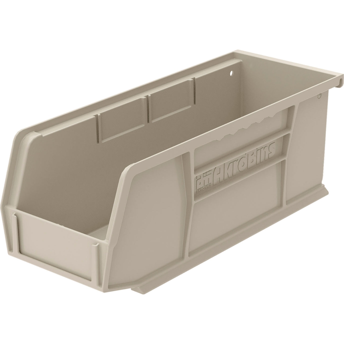 B3775216 AkroBin Plastic Storage Bin, Stone - 10.87 x 4.12 x 4 in.