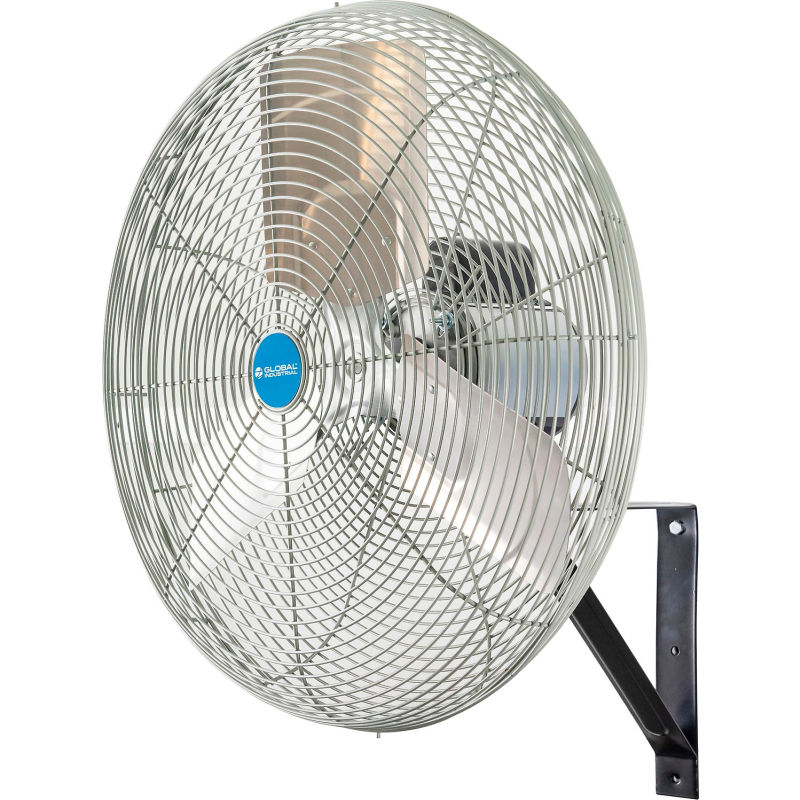 Global Industrial B3220144 24 in. High-Temperature Wall Mount Fan with 8200 CFM 140F 115V - Gray