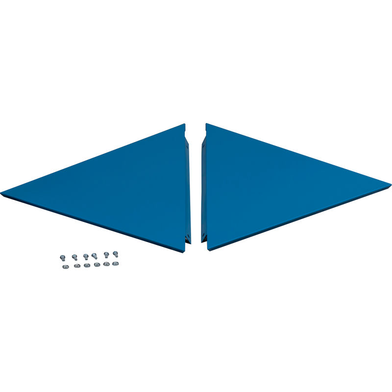 Global Industrial 799150BL 18 in. Locker Corner Slope Top Kit, Blue