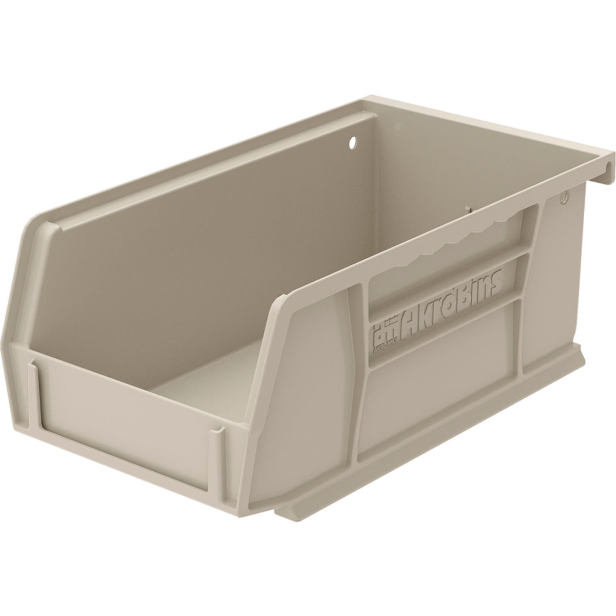 B3775241 AkroBin Plastic Storage Bin, Stone - 7.37 x 4.12 x 3 in.