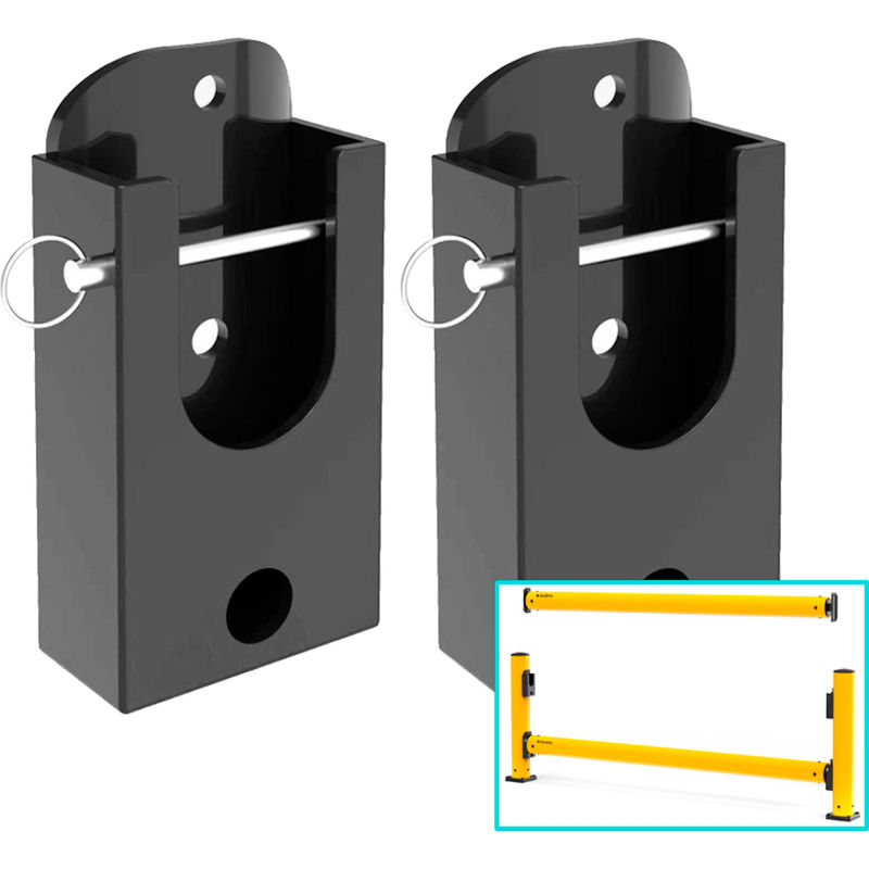 Global Industrial 812730 Plastic Guard Rail Drop-In Bracket - Pack of 2