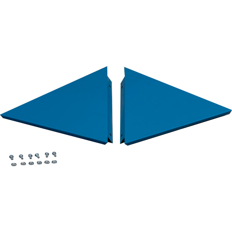 Global Industrial 799149BL 15 in. Locker Corner Slope Top Kit, Blue