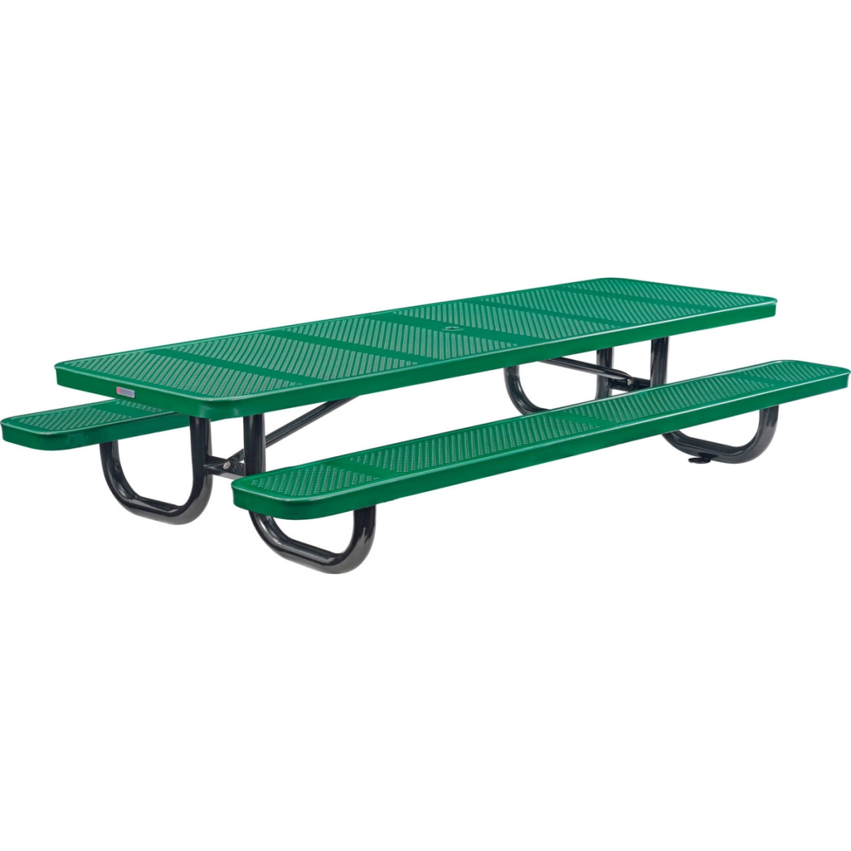Global Industrial 694555KGN 8 ft. Rectangular Kids Picnic Table with Perforated Metal, Green