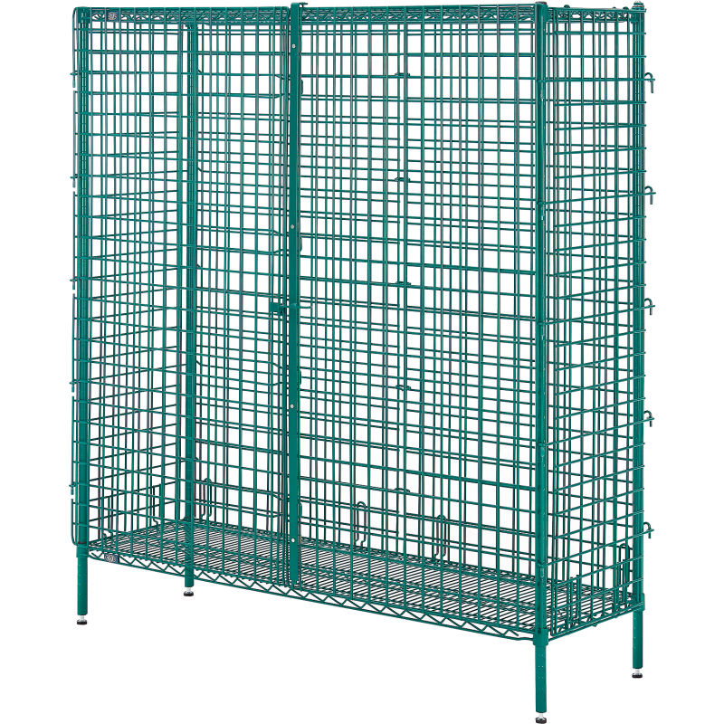Global Industrial B3249351 Poly-Green Nexel Security Unit - 60 x 18 x 66 in.