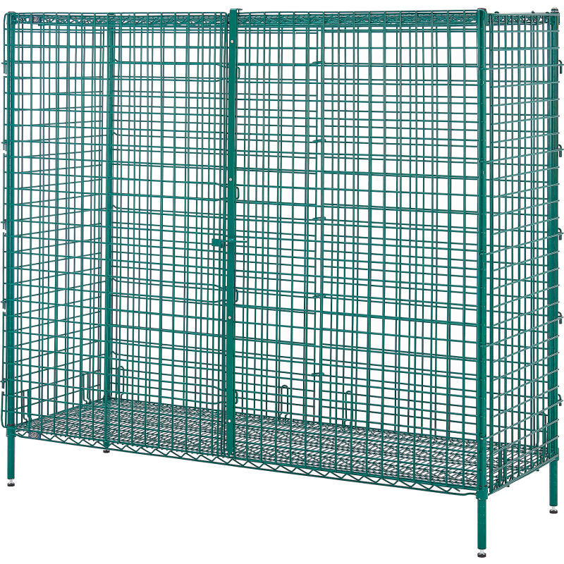 Global Industrial B3249370 Poly-Green Nexel Security Unit - 72 x 24 x 66 in.