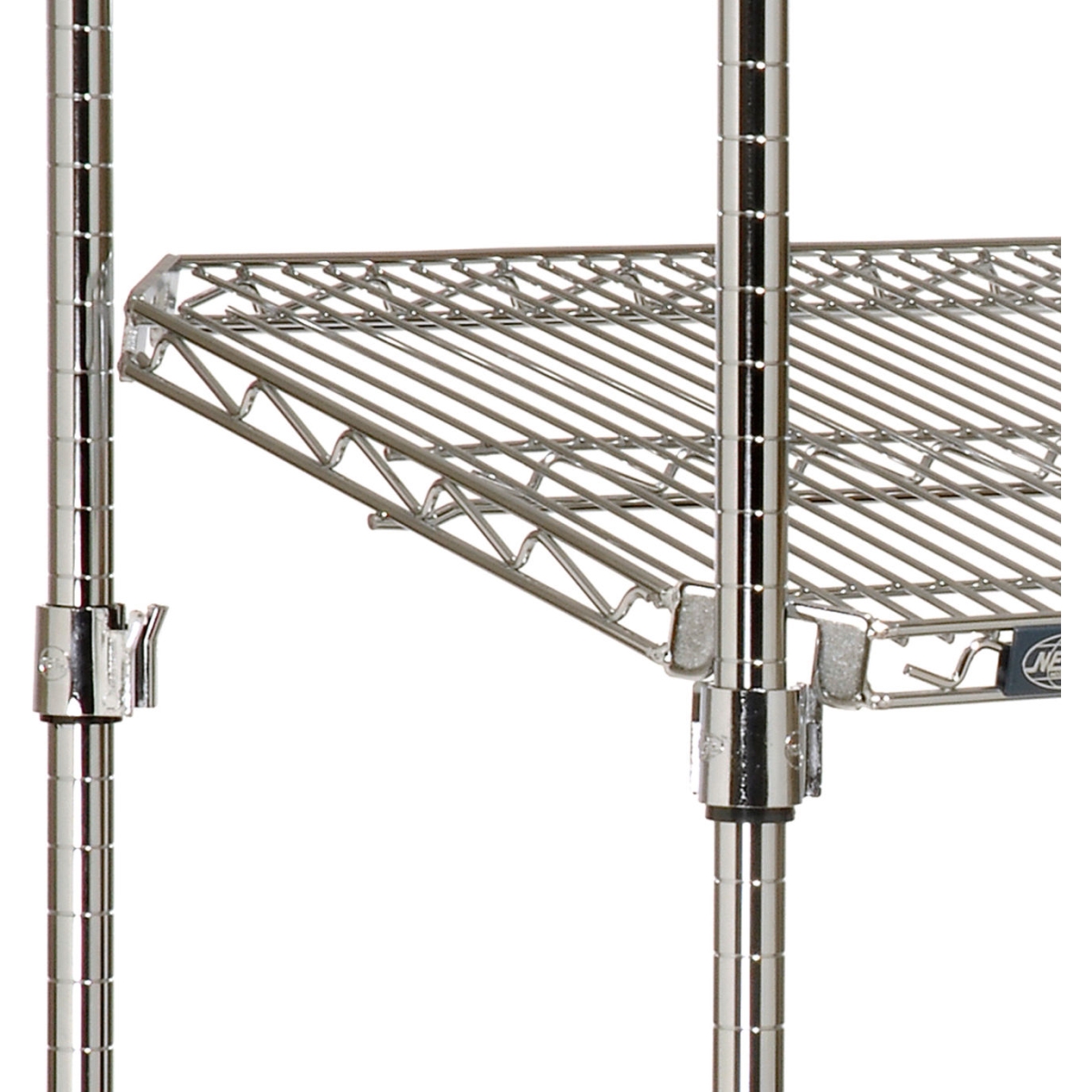 Global Industrial 18729AC Nexel 4 Shelf Chrome Quick Adjust Wire Shelving Unit Starter - 72 x 18 x 96 in.
