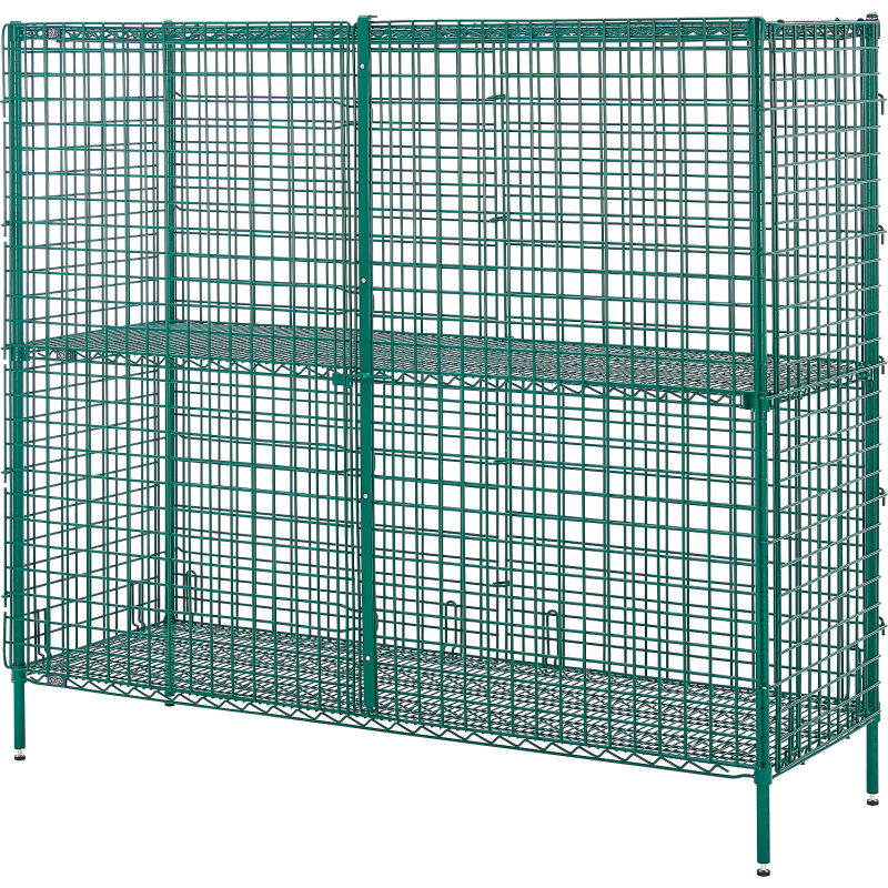 Global Industrial B3249355 Nexel Security Unit Poly-Green 1 Quick Adjust Shelf - 60 x 24 x 66 in.