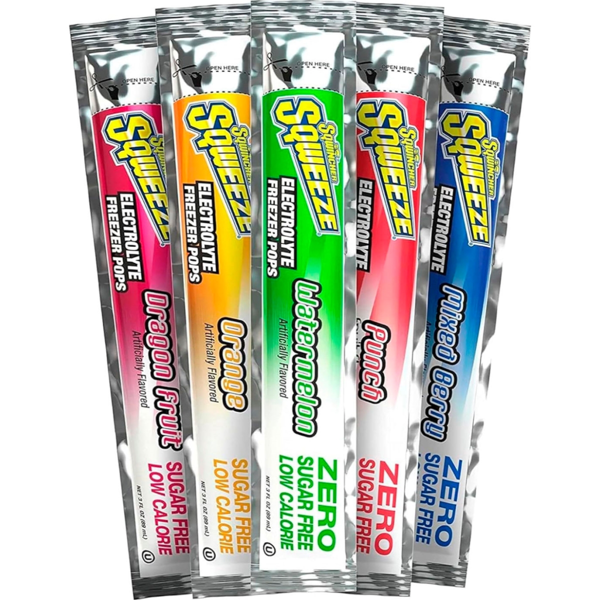 243332 3 oz Squeeze Zero Electrolyte Freezer Pops, Assorted Flavors - 150 per Case