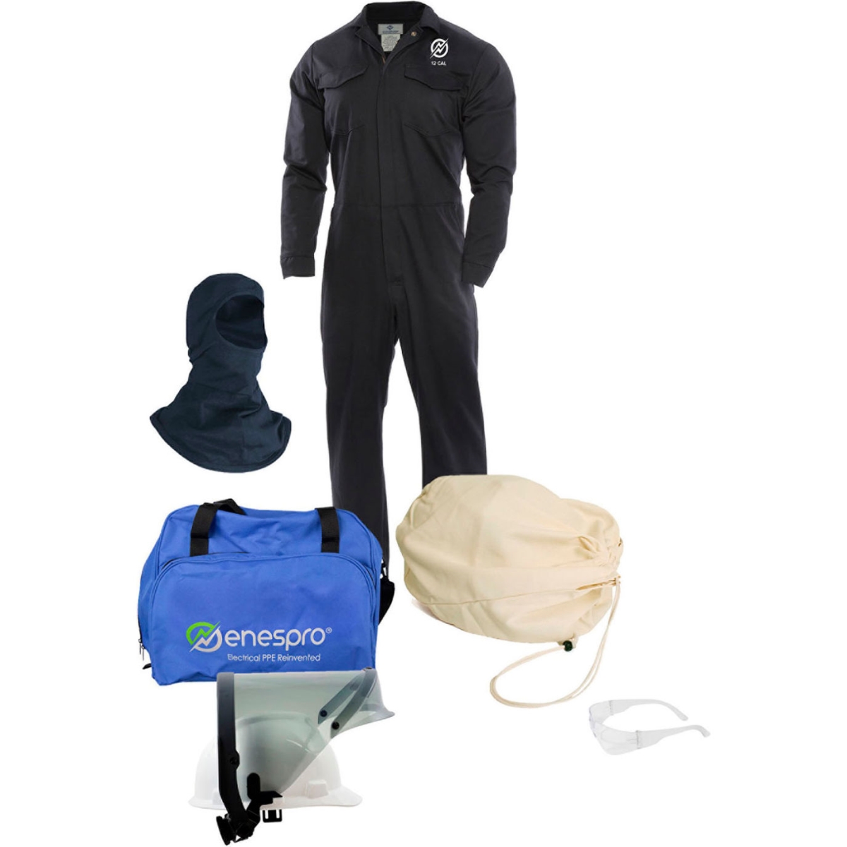 B2306860 Enespro ArcGuard 12 Cal Ultra Soft Arc Flash Kit with FR Coverall & Balaclava No Gloves - 2XL