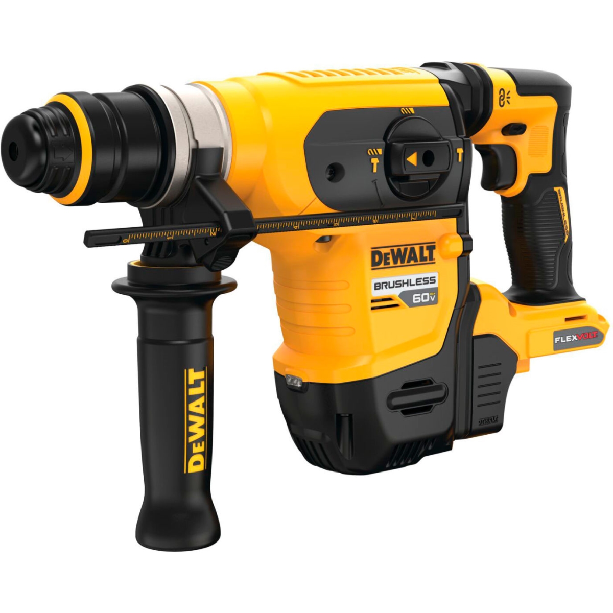 Stanley Black & Decker B3224632 1.25 in. DeWalt 60V MAX Brushless Cordless SDS Plus Rotary Hammer Tool, Yellow & Black