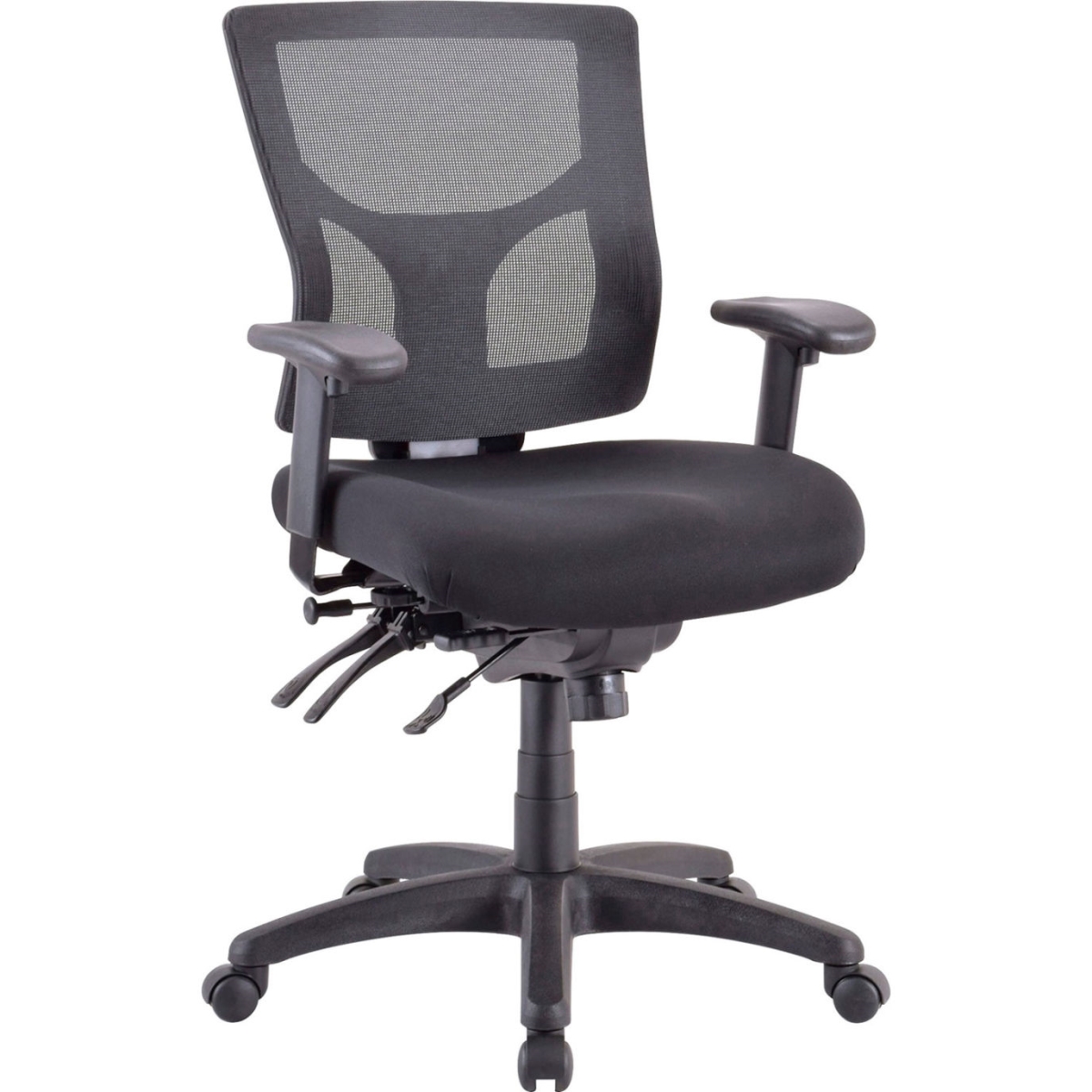 SP Richards B3250997 Fabric Lorell Conjure Executive Mesh Mid-Back Chair, Black - 24.37 x 26.81 x 39.37 in.