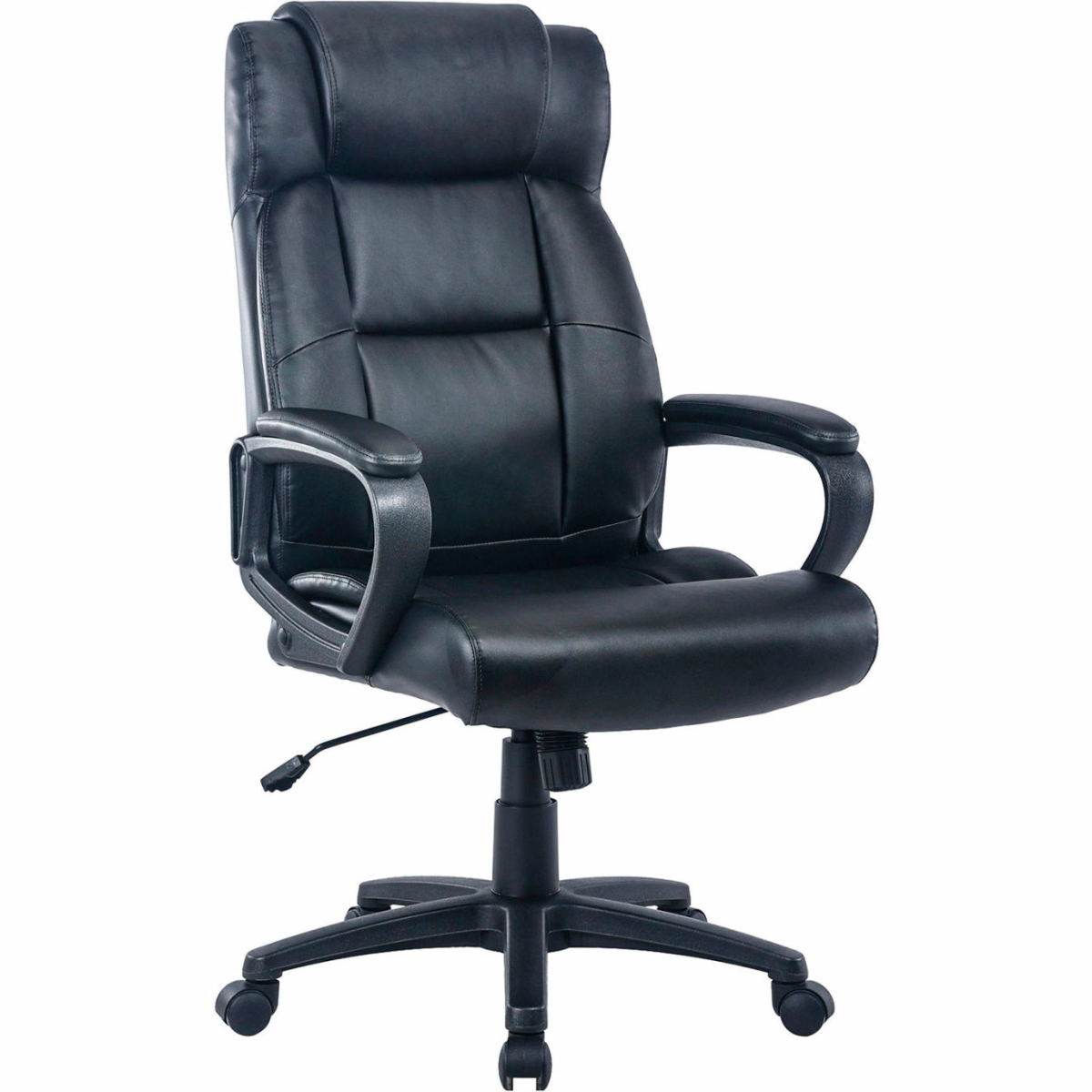 SP Richards B3250985 Lorell High-Back Executive Chair with Bonded Leather, Black - 25.62 x 27.81 x 45.68 in.