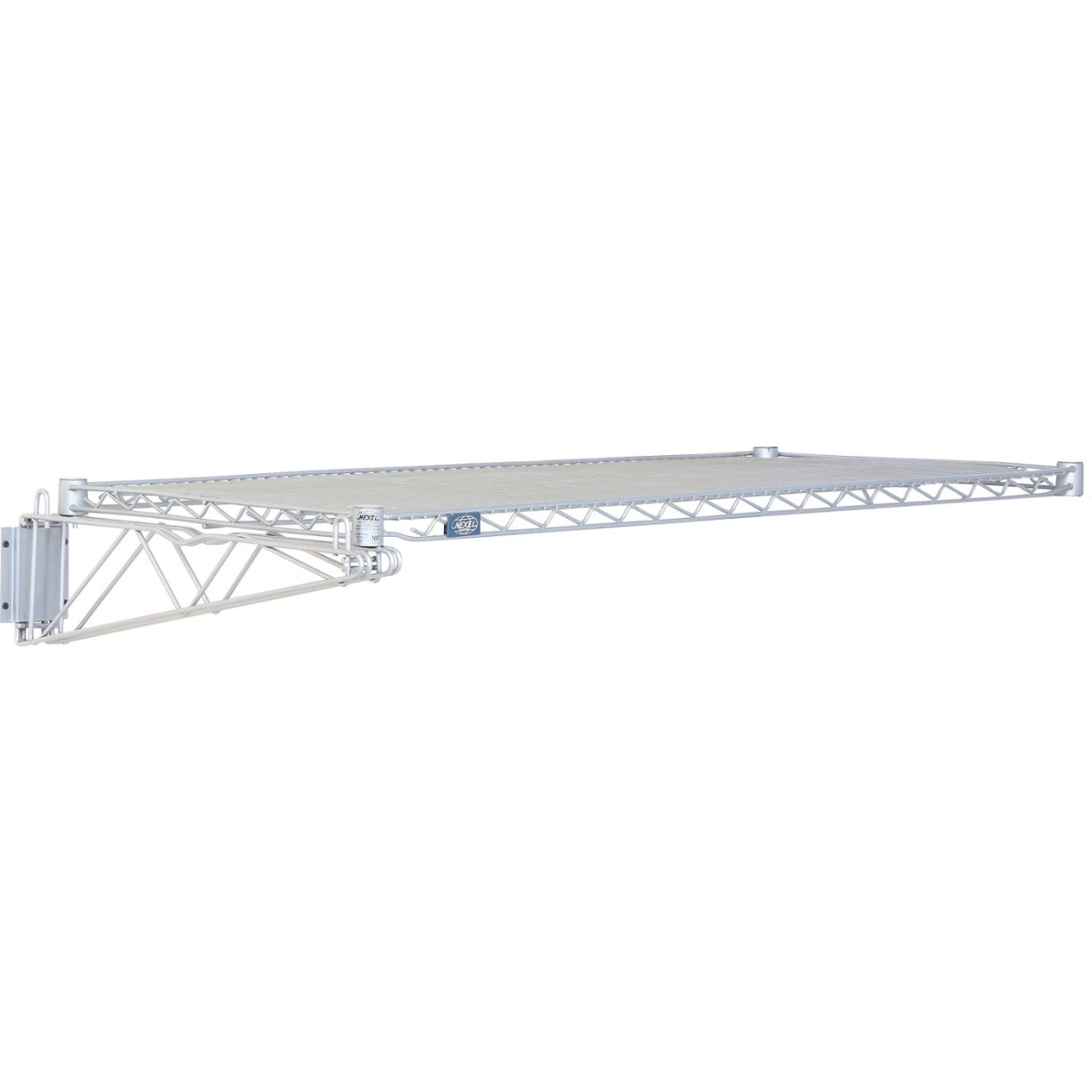 Global Industrial B3249331EP Nexel Silver Fixed Wall Mount Shelving Add On - 48 x 18 in.