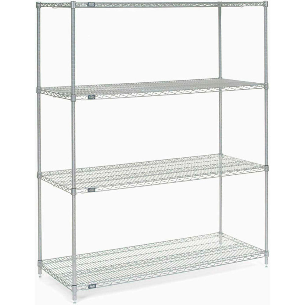 5-Tier Chrome Wire Shelving Unit - 24 x 60 x 74 in. - Adjustable & Durable