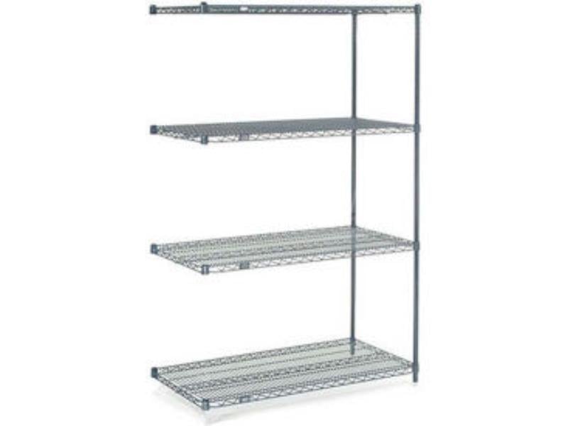 A18486N5 18 x 48 x 63 in. on 5 Tier Wire Shelving Add-On Unit, Blue Epoxy
