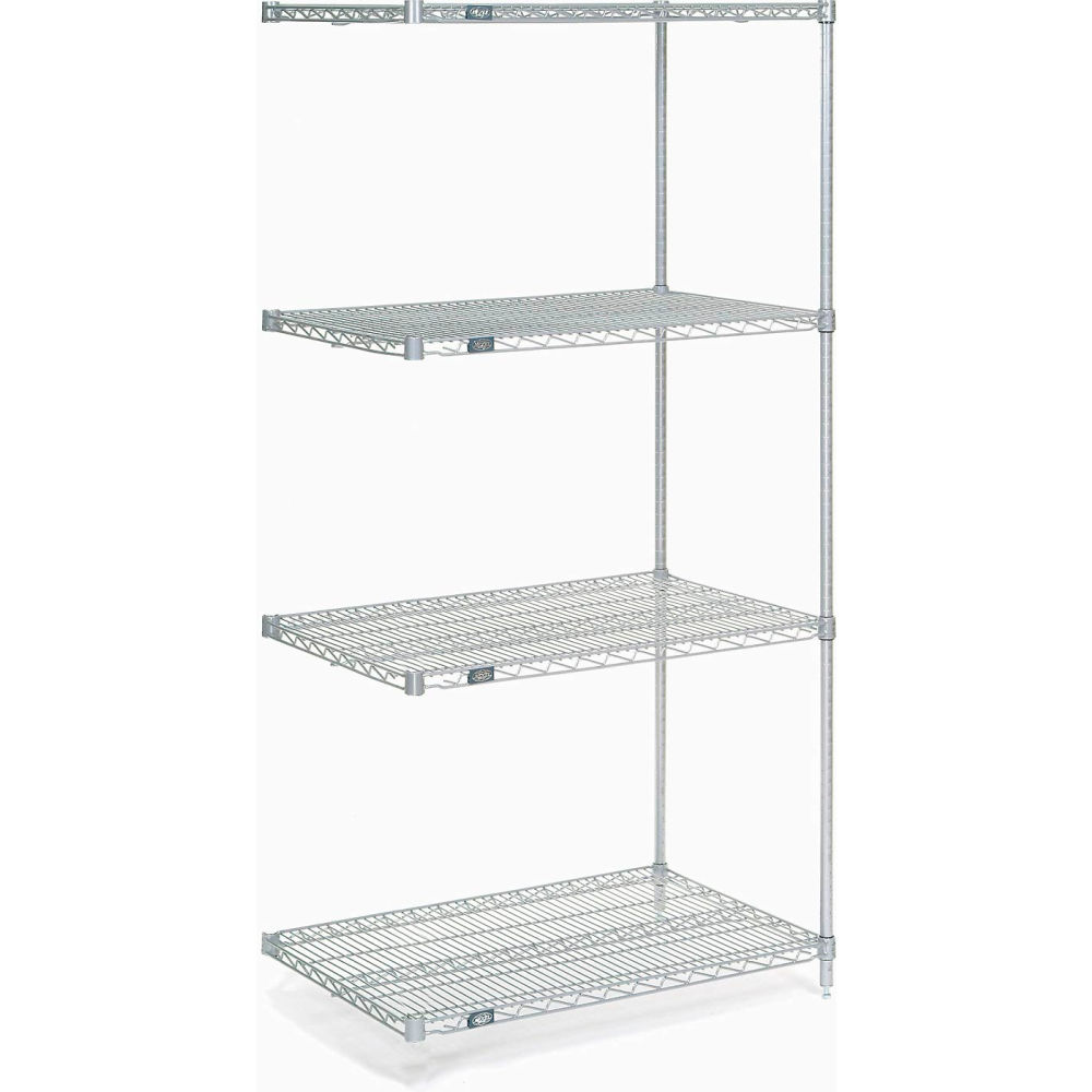 A18246Z5 18 x 24 x 63 in. Poly-Z-Brite 5 Tier Wire Shelving Add-On Unit, Clear Epoxy