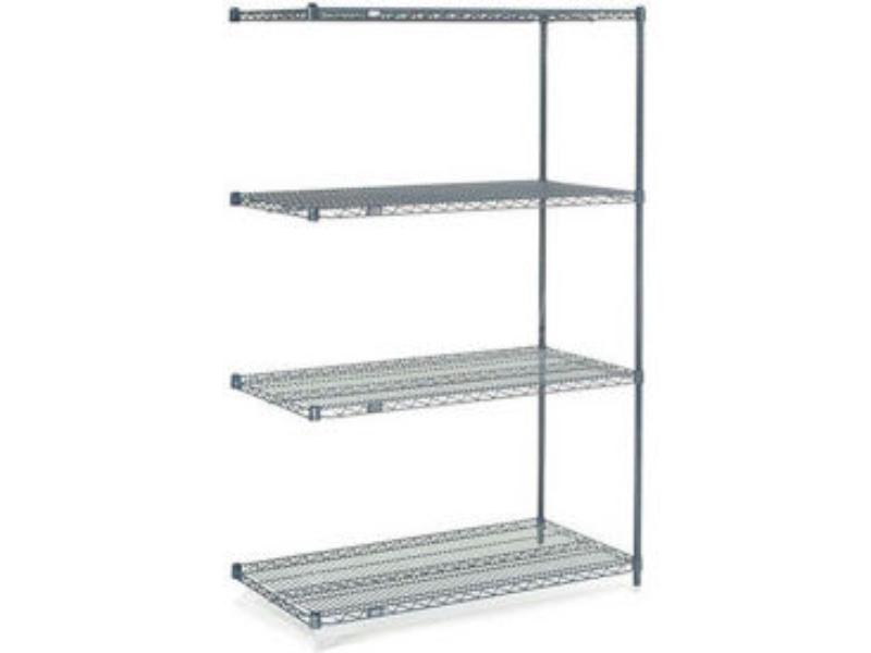 A21306N5 21 x 30 x 63 in. on 5 Tier Wire Shelving Add-On Unit, Blue Epoxy