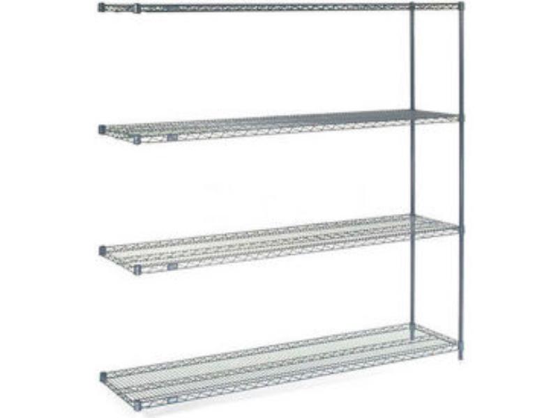 A18546N5 18 x 54 x 63 in. on 5 Tier Wire Shelving Add-On Unit, Blue Epoxy