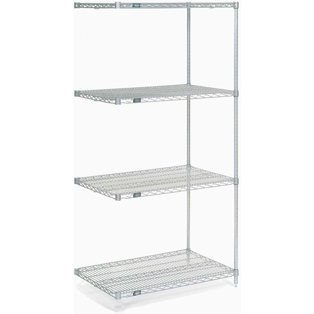 A18246C5 18 x 24 x 63 in. 5 Tier Wire Shelving Add-On Unit, Chrome