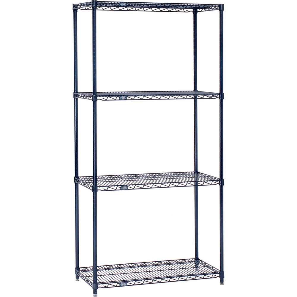 24248N5 24 x 24 x 86 in. on 5 Tier Wire Shelving Starter Unit, Blue Epoxy