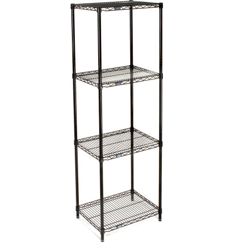 4 Tier Black Epoxy Wire Shelving Starter Unit, 54 x 18 x 30 in.