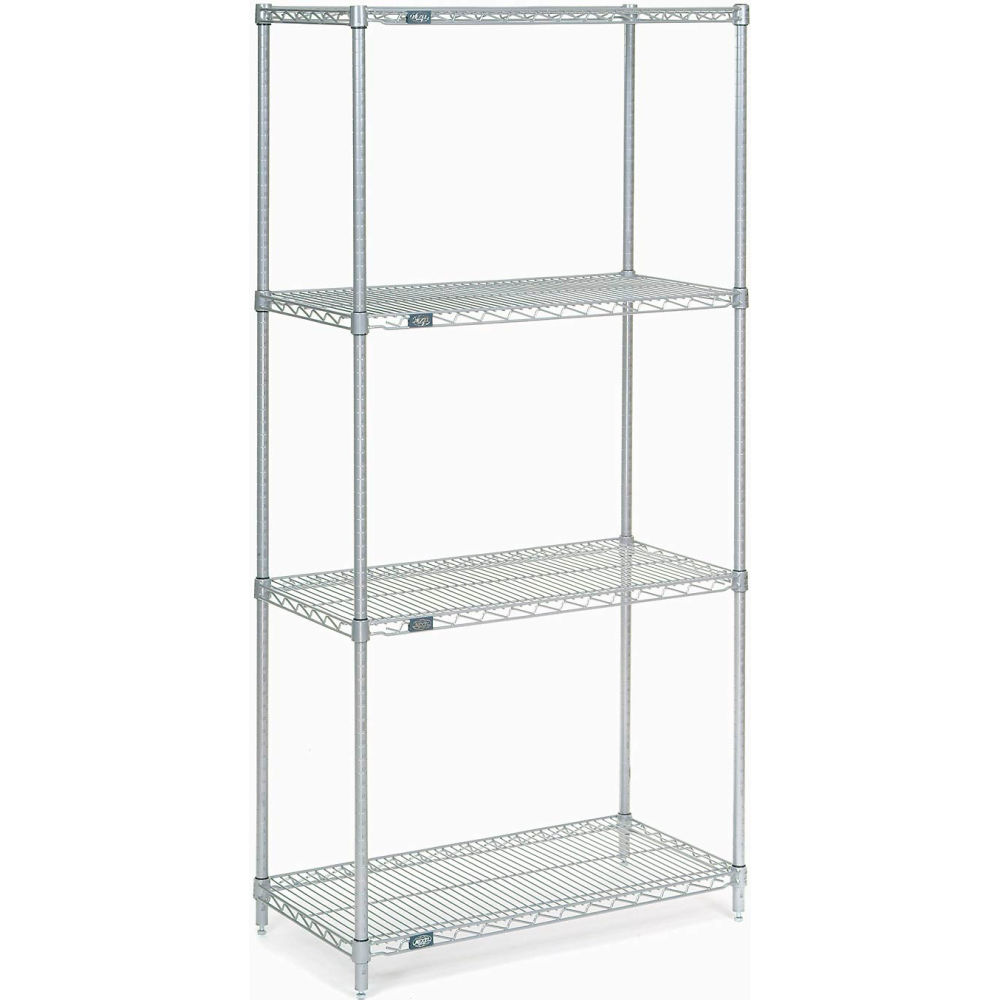 18726Z5 18 x 72 x 63 in. Poly-Z-Brite 5 Tier Wire Shelving Starter Unit, Clear Epoxy