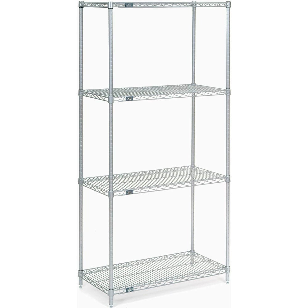 18426Z5 18 x 42 x 63 in. Poly-Z-Brite 5 Tier Wire Shelving Starter Unit, Clear Epoxy