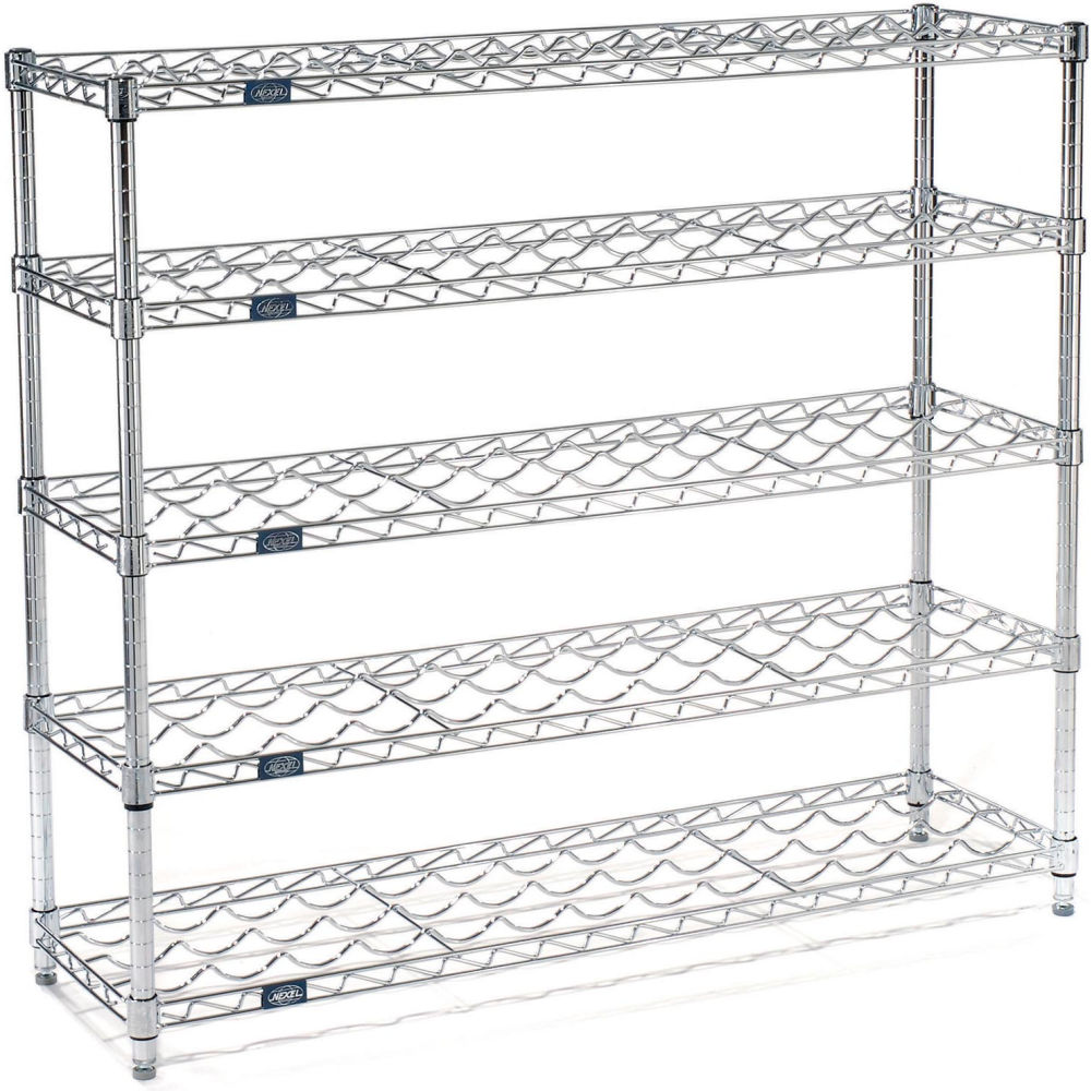 Picture of Nexel WS14365C 14 x 36 x 42 in. 5 Shelf 45 Bottle Freestanding Wine Rack, Chrome