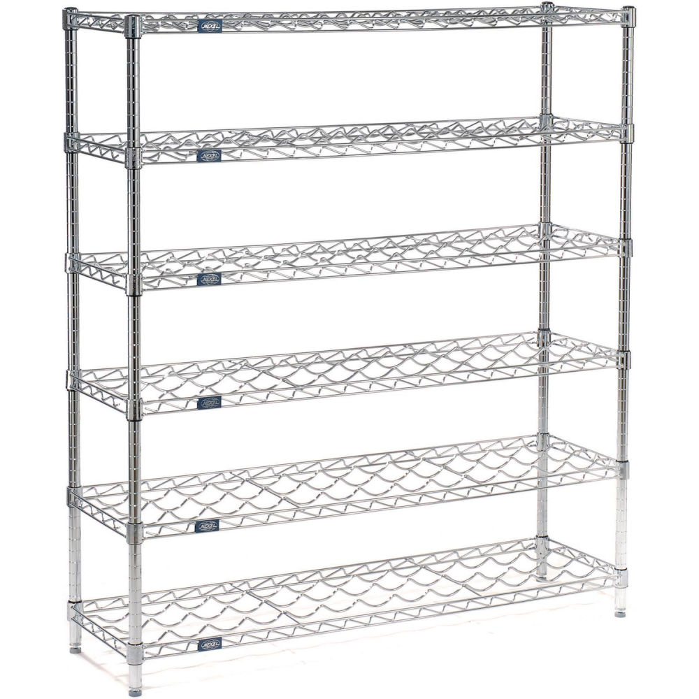 Picture of Nexel WS14366C 14 x 36 x 54 in. 6 Shelf 54 Bottle Freestanding Wine Rack, Chrome