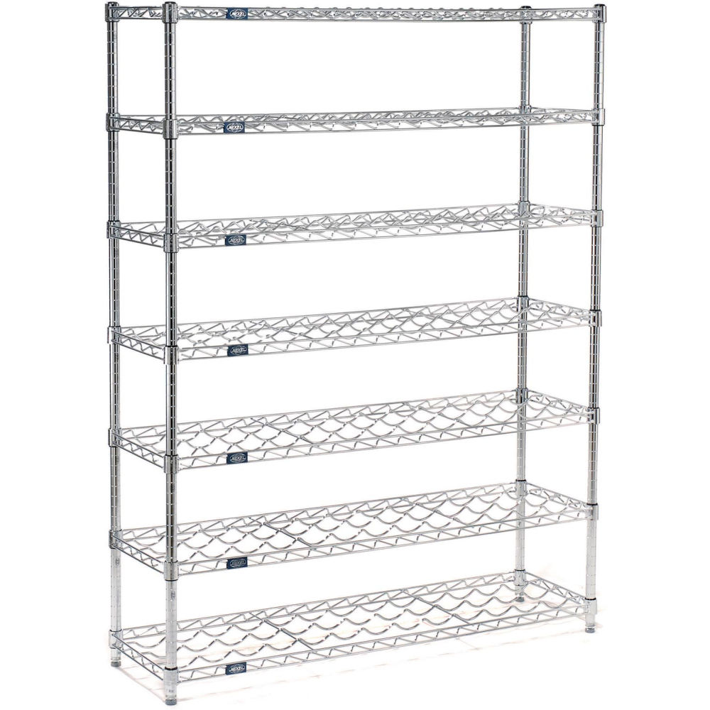 Picture of Nexel WS14367C 14 x 36 x 63 in. 7 Shelf 63 Bottle Freestanding Wine Rack, Chrome