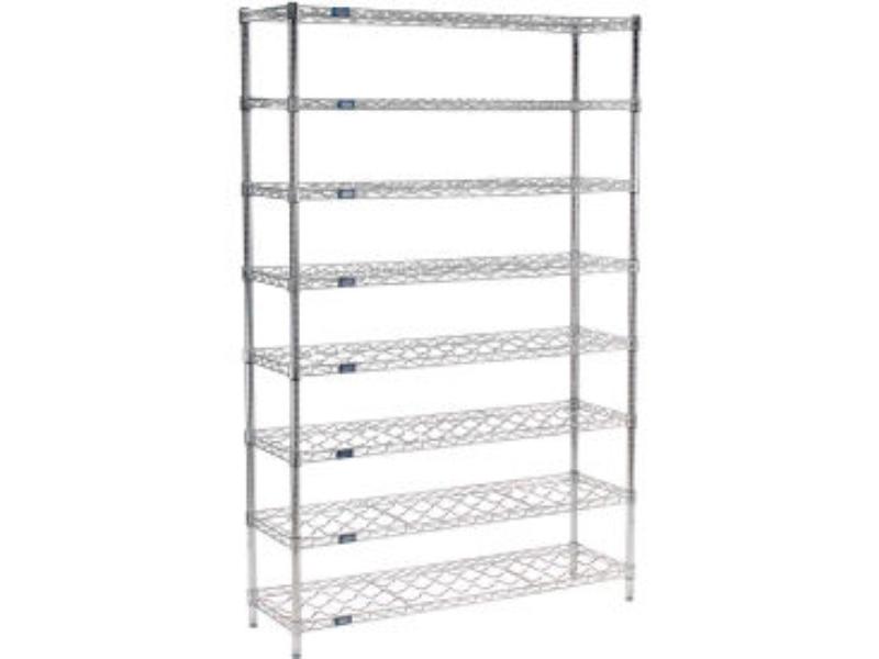 Picture of Nexel WS14368C 14 x 36 x 74 in. 8 Shelf 72 Bottle Freestanding Wine Rack, Chrome