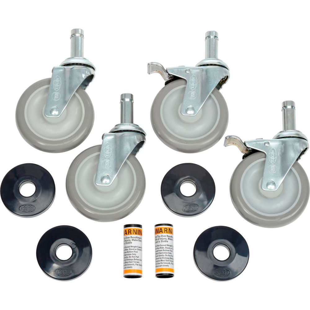 ESD Caster Set (4) Swivel (2) Brake Casters, 5" ESD  Polyurethane, Set of (4), 1200 lb Capacity