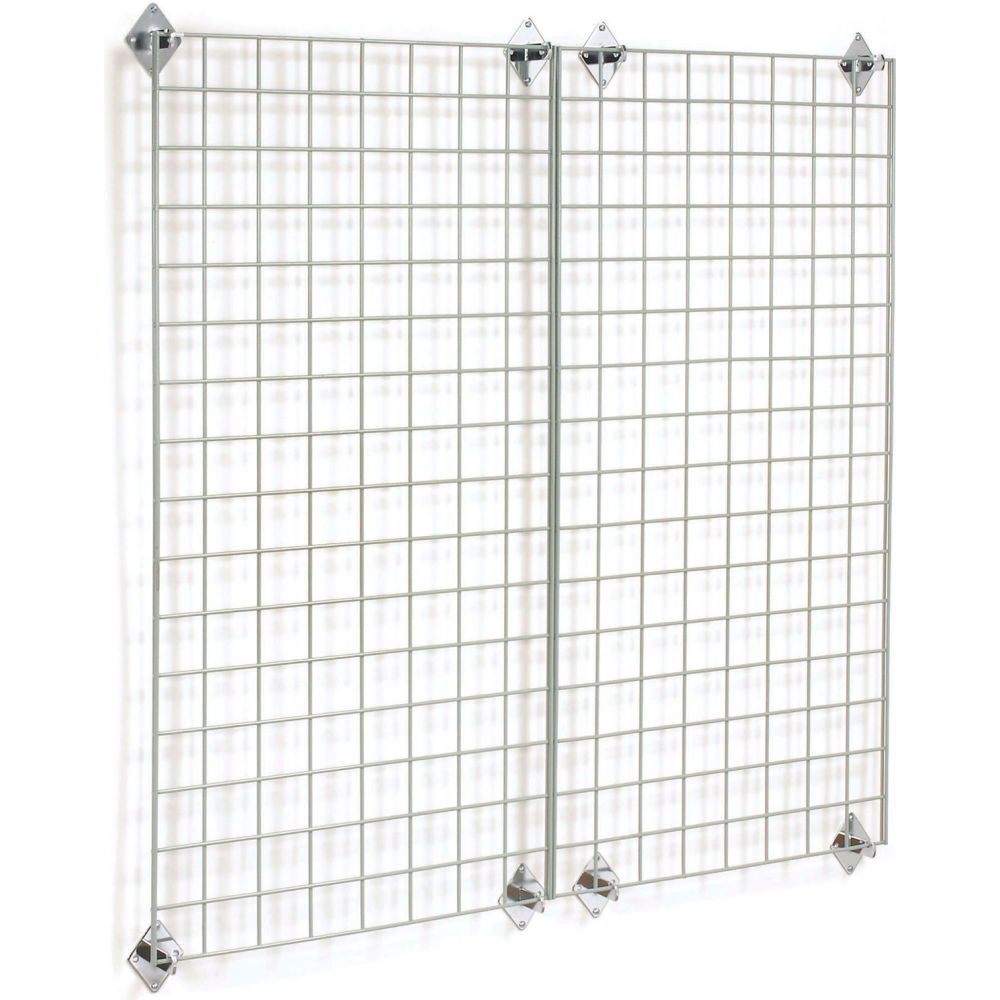 Wire Grid Panel With Wall Mount Hook, Gray Epoxy, 60inW x 48inD
