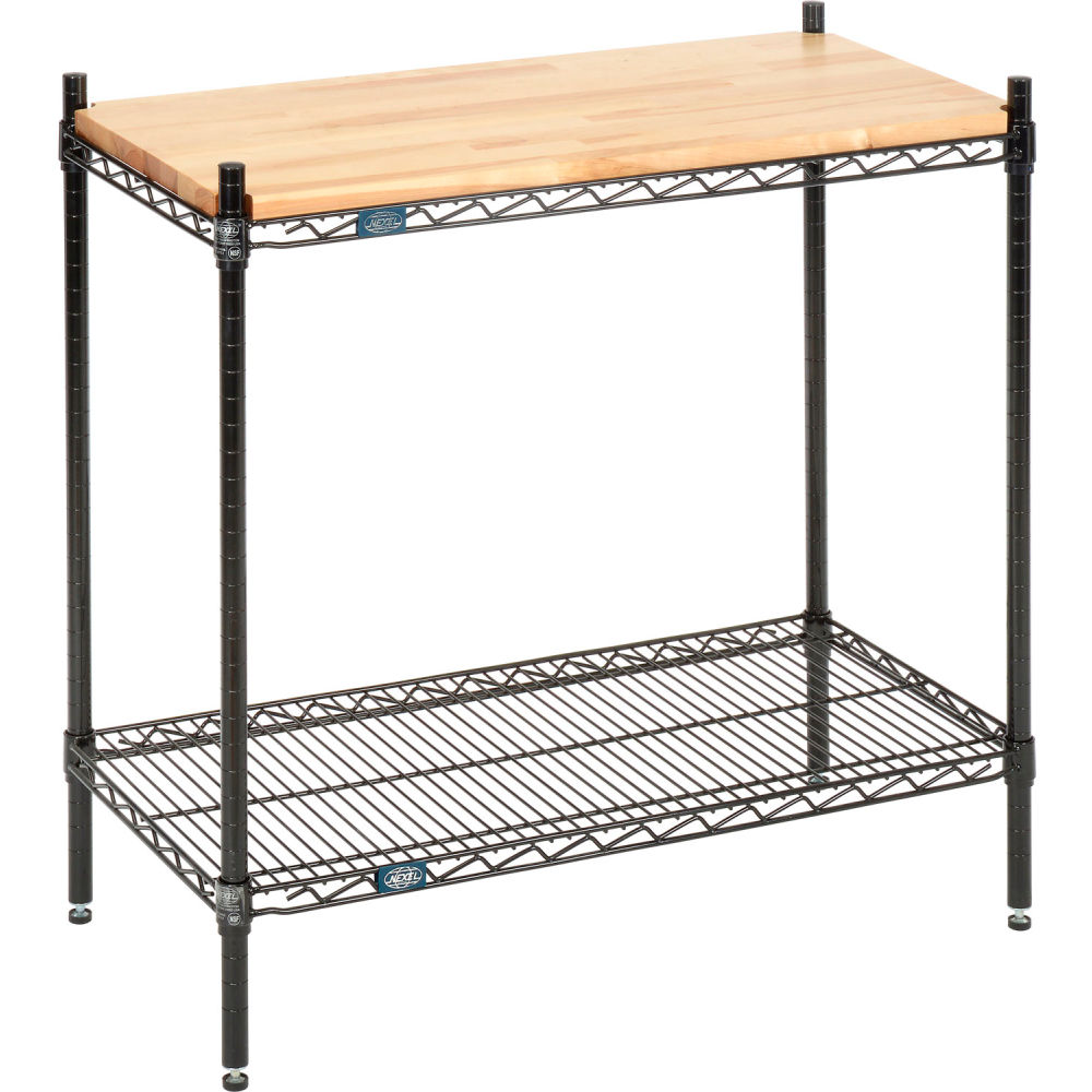 W18483B2 18 x 48 x 34 in. 2 Tier Wire Shelving Display Unit, Black Epoxy