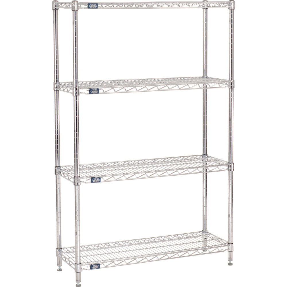 12366C 12 x 36 x 63 in. 4 Tier Wire Shelving Starter Unit, Chrome