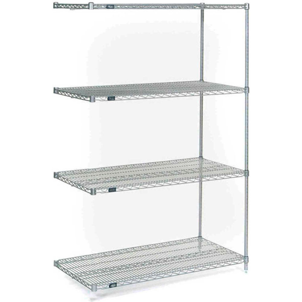 A24726C5 63 x 24 x 72 in. 5 Tier Wire Shelving Add-on Unit, Chrome