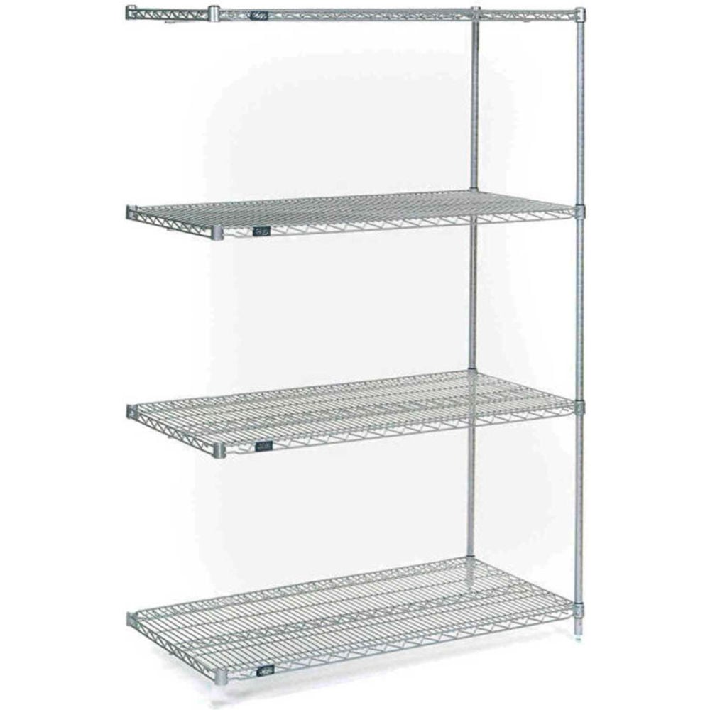 A21548C5 21 x 54 x 86 in. 5 Tier Wire Shelving Add-On Unit, Chrome