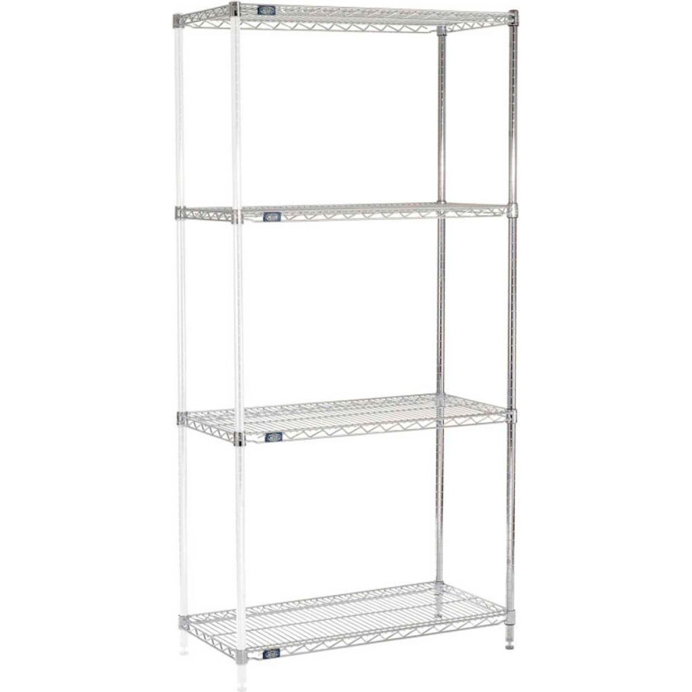 A24366C5 24 x 36 x 63 in. 5 Tier Wire Shelving Add-On Unit, Chrome