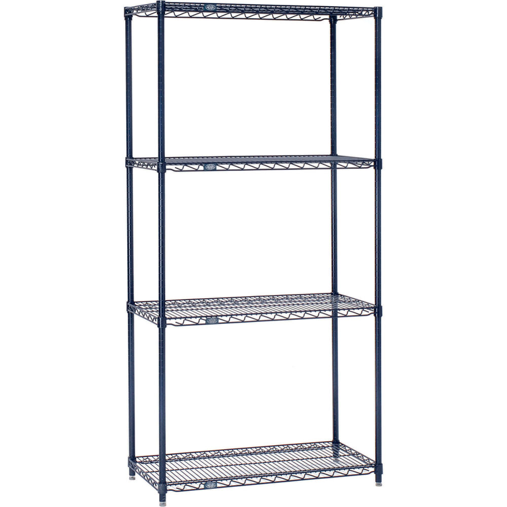 21428N5 21 x 42 x 86 in. on 5 Tier Wire Shelving Starter Unit, Blue Epoxy