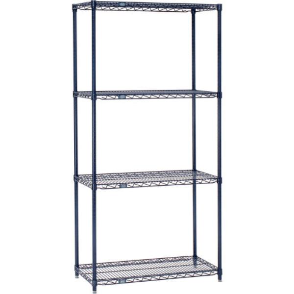 18367N5 18 x 36 x 74 in. Wire Shelving Starter Unit, 5 Tier - Blue Epoxy
